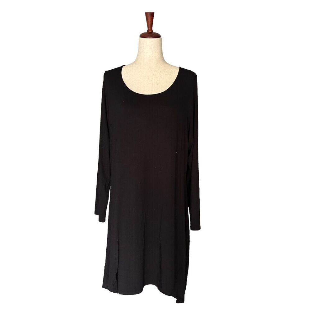 Avivit Yizhar Tunic Top Size 3 Women's Black Lagenlook Shirt Made in‎ Israel (10